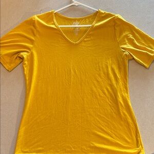 Kalon Vibrant Yellow V-Neck Women's Top